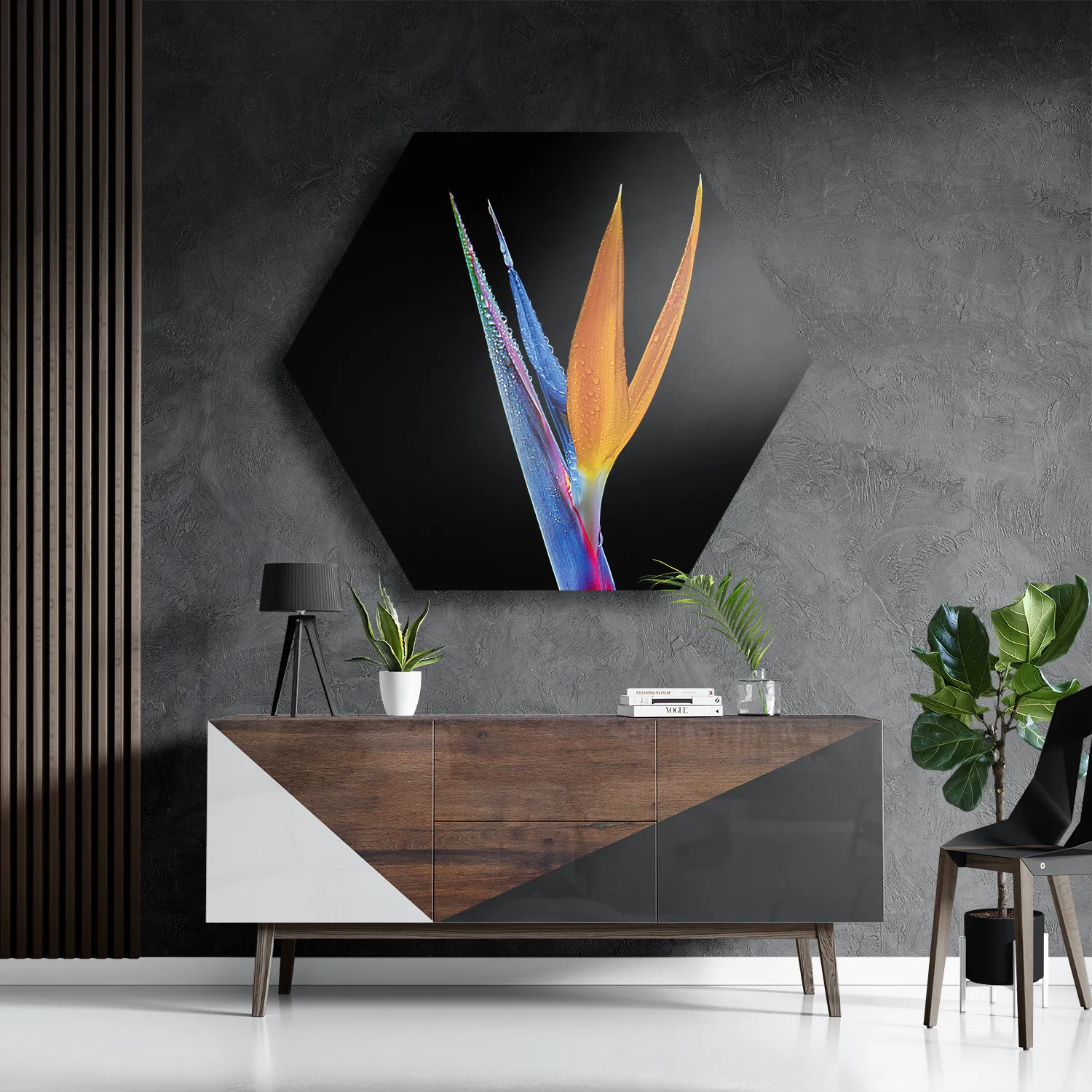 Schilderij Tropische Strelitzia Hexagon Template Hexagon1 Natuur 46 3