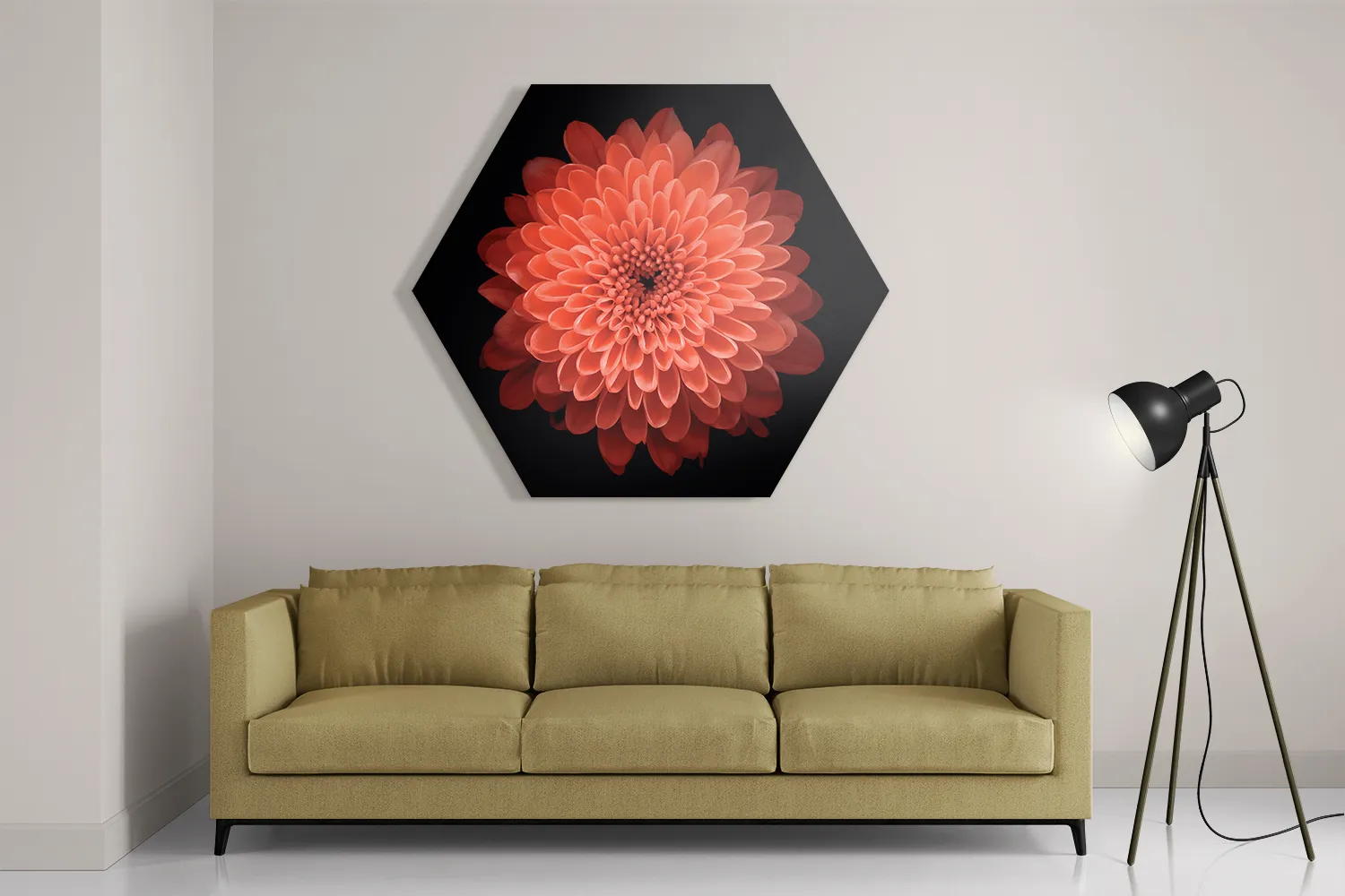 Schilderij Oranje Dahlia Hexagon Template Hexagon1 Natuur 53 2