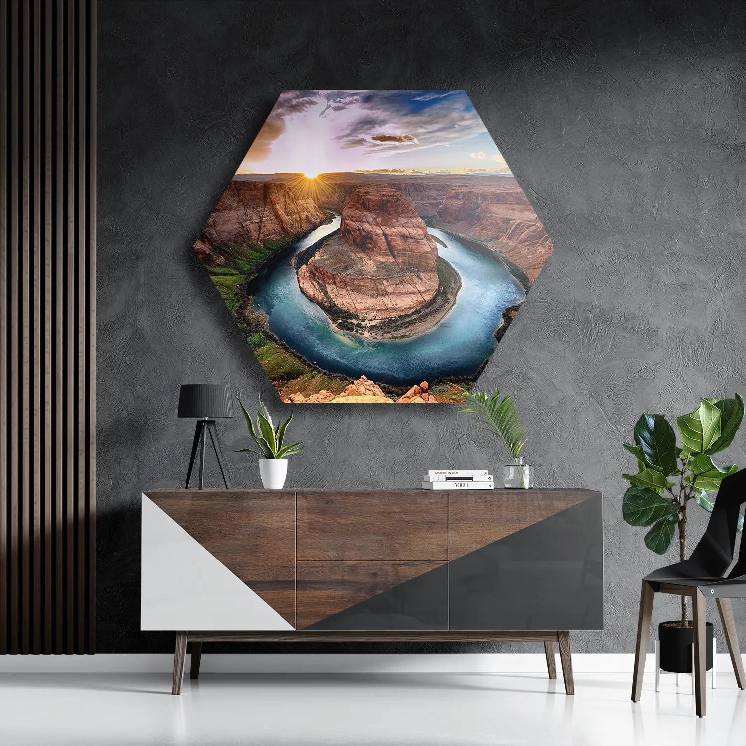 Template_Hexagon1_Natuur_56-3 Schilderij Horseshoe bend Hexagon Template Hexagon1 Natuur 56 3