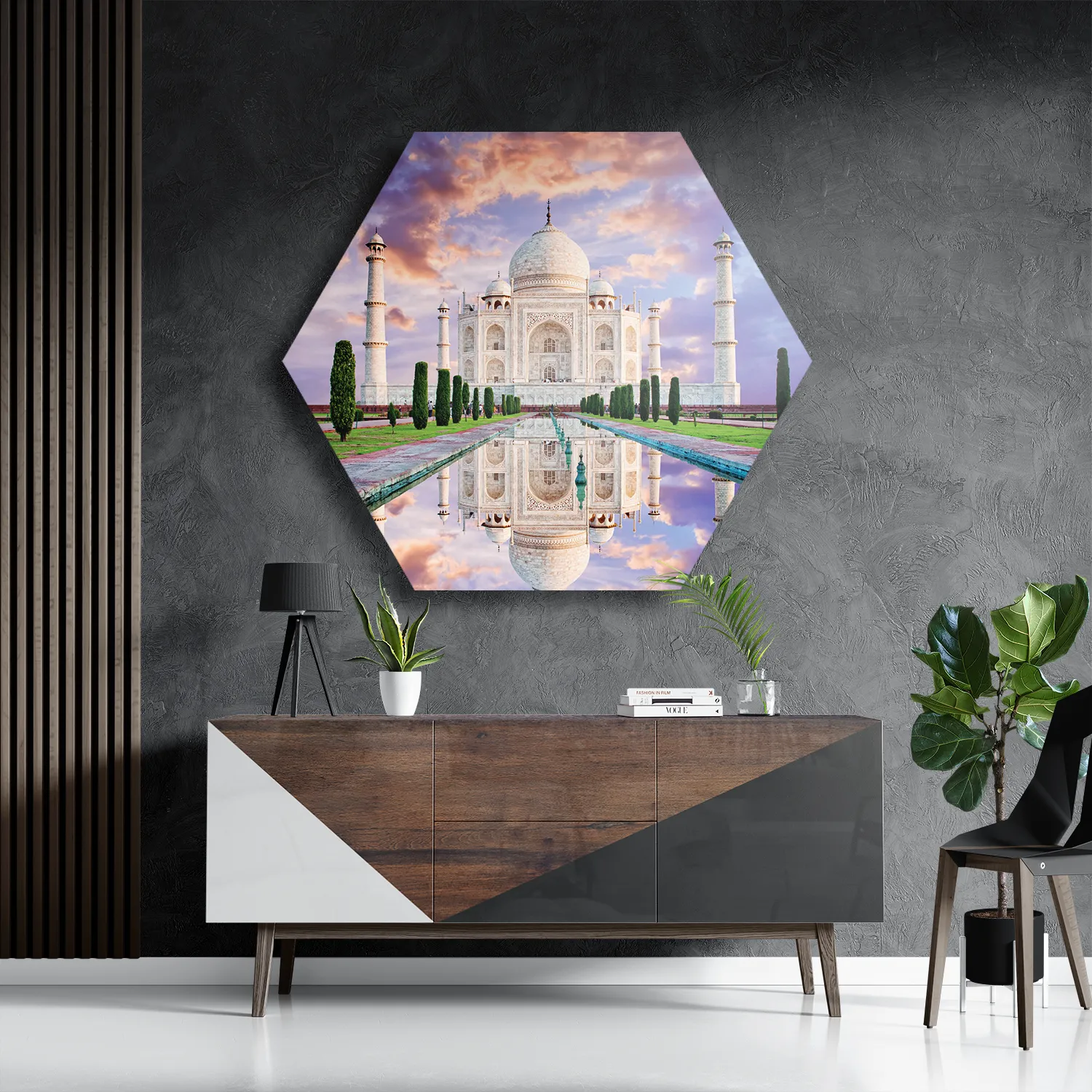 Schilderij De Chinese muur 4 Hexagon Template Hexagon1 Natuur 58 3