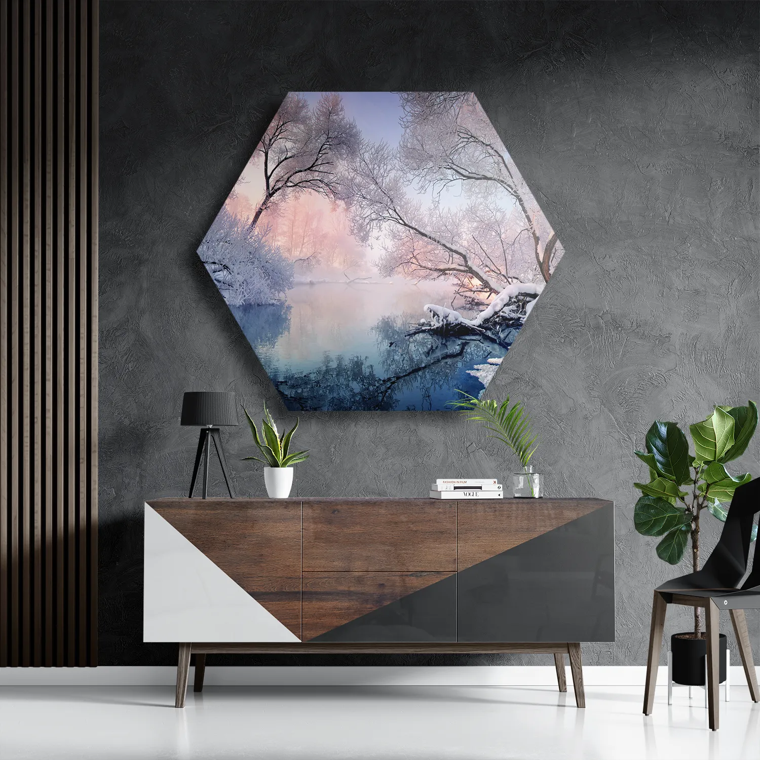 Schilderij Winter is coming Hexagon Template Hexagon1 Natuur 62 3