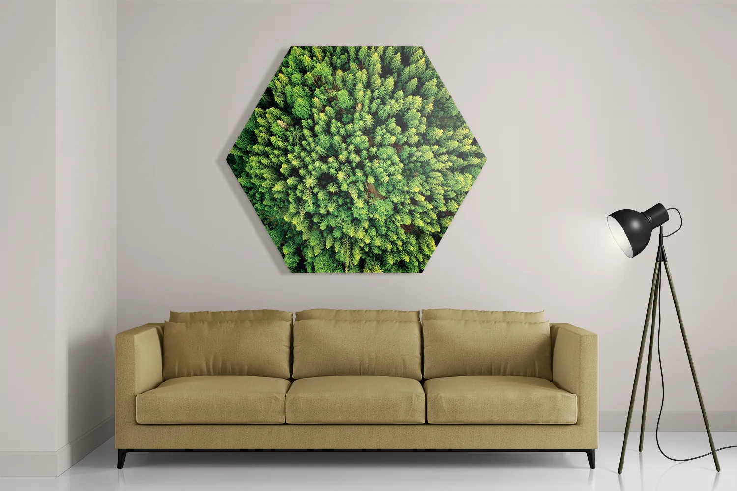 Schilderij Het groene bos Hexagon Template Hexagon1 Natuur 64 2