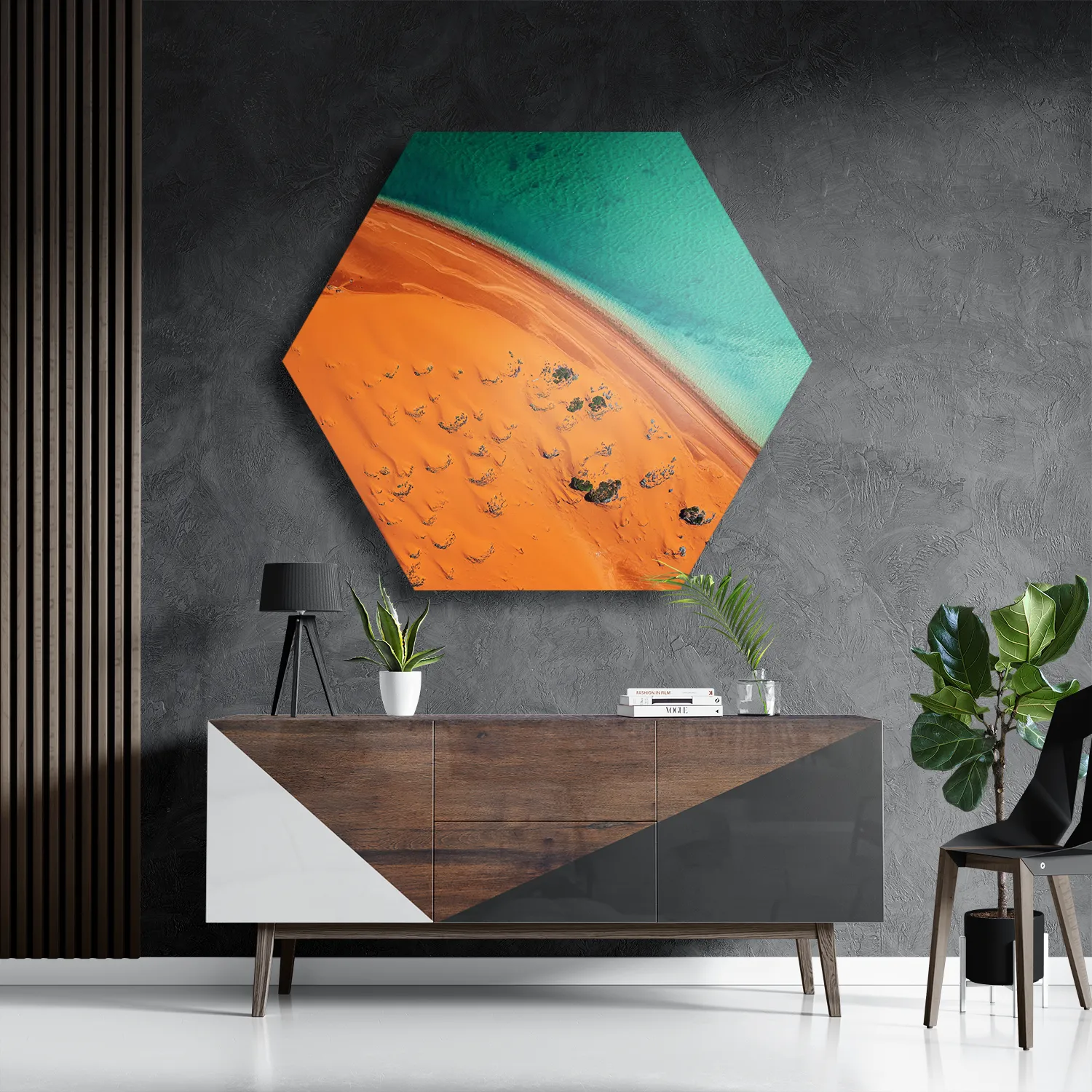 Schilderij Kleurrijke woestijn Hexagon Template Hexagon1 Natuur 79 3