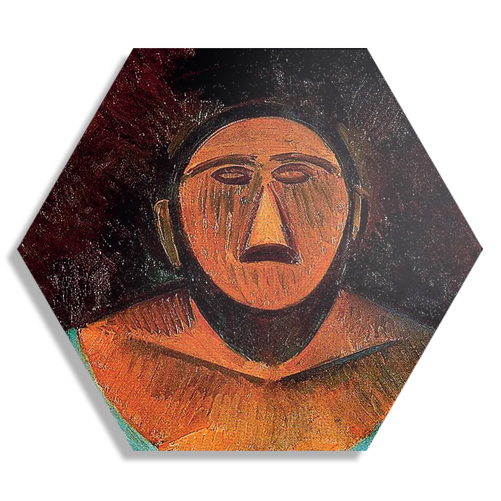 Schilderij Picasso Boerin 1908 Hexagon Template Hexagon1 Om 16 1
