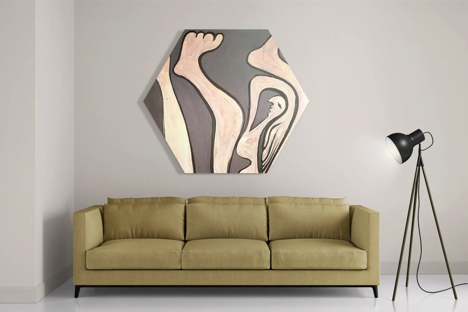 Schilderij Picasso Vrouwlijke acrobaat 1930 Hexagon Template Hexagon1 Om 17 2