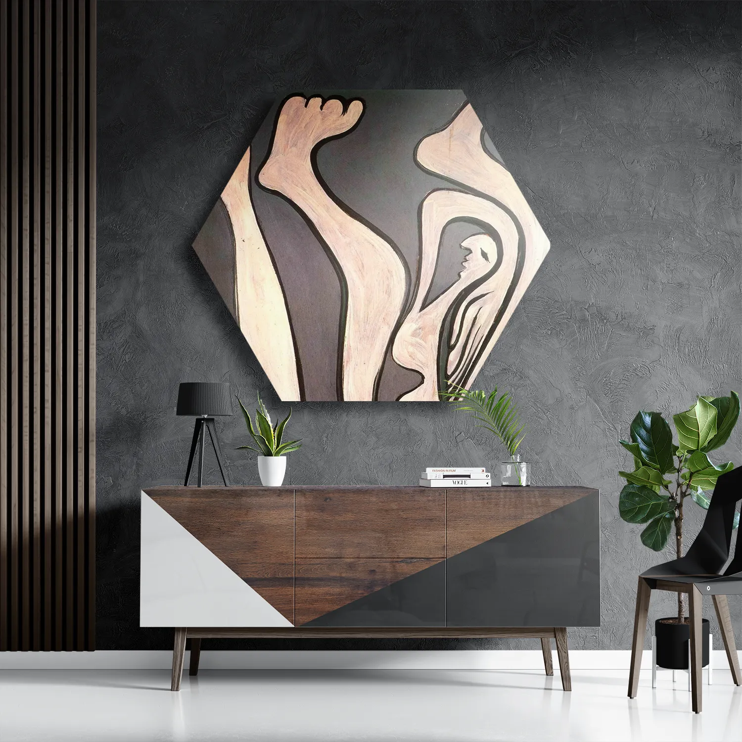 Schilderij Picasso Vrouwlijke acrobaat 1930 Hexagon Template Hexagon1 Om 17 3