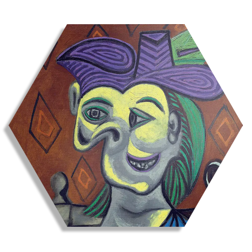 Schilderij Picasso Femme Assise 1939 Hexagon Template Hexagon1 Om 18 1