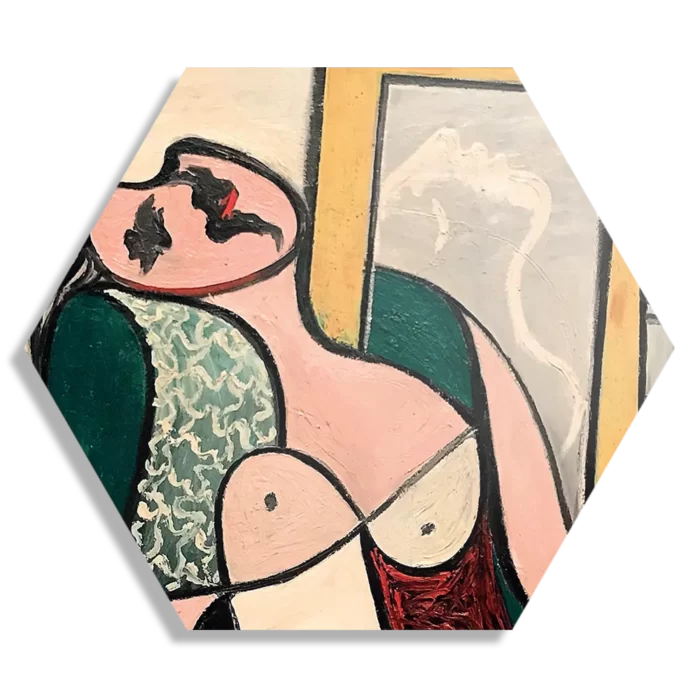 Schilderij Picasso Meisje kijkend naar een spiegel 1932 Hexagon Template Hexagon1 Om 20 1