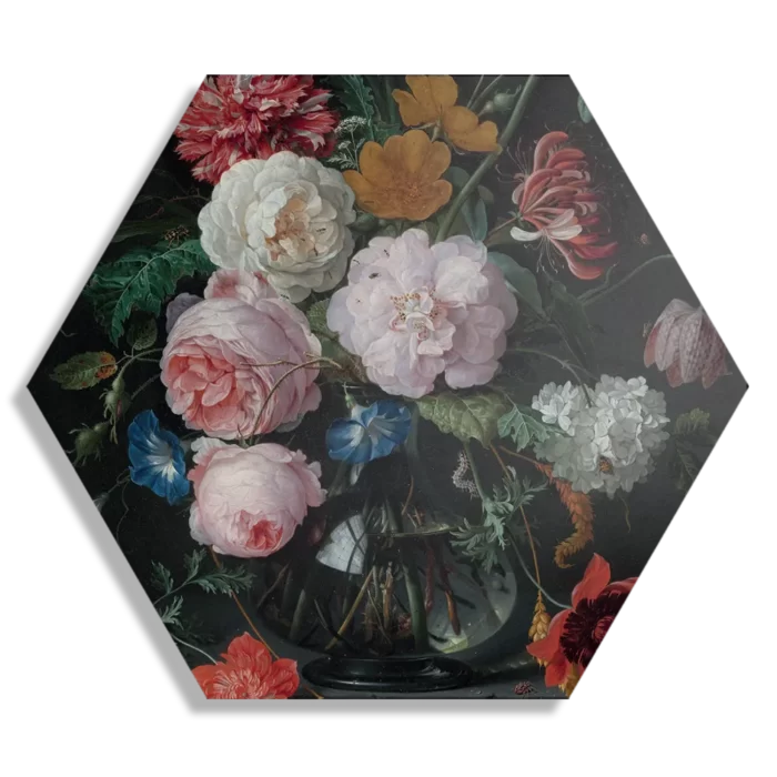 Schilderij Jan Davidsz Bloemen in een glazen vaas 1716 Hexagon Template Hexagon1 Om 5 1