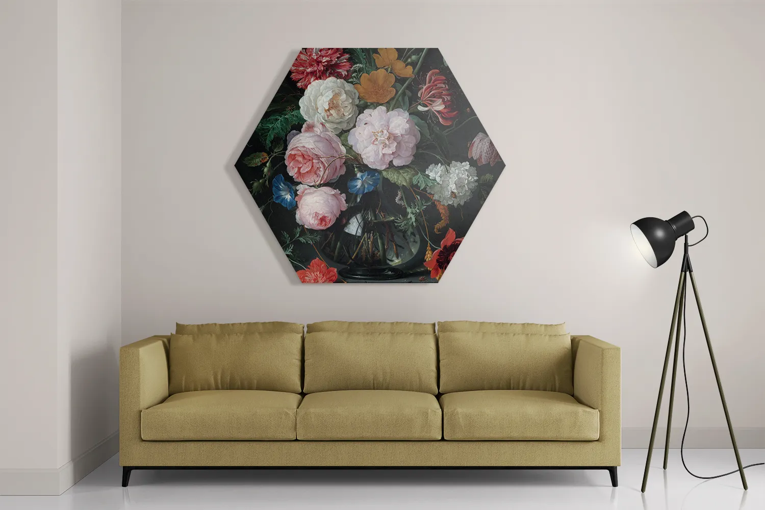 Schilderij Jan Davidsz Bloemen in een glazen vaas 1716 Hexagon Template Hexagon1 Om 5 2