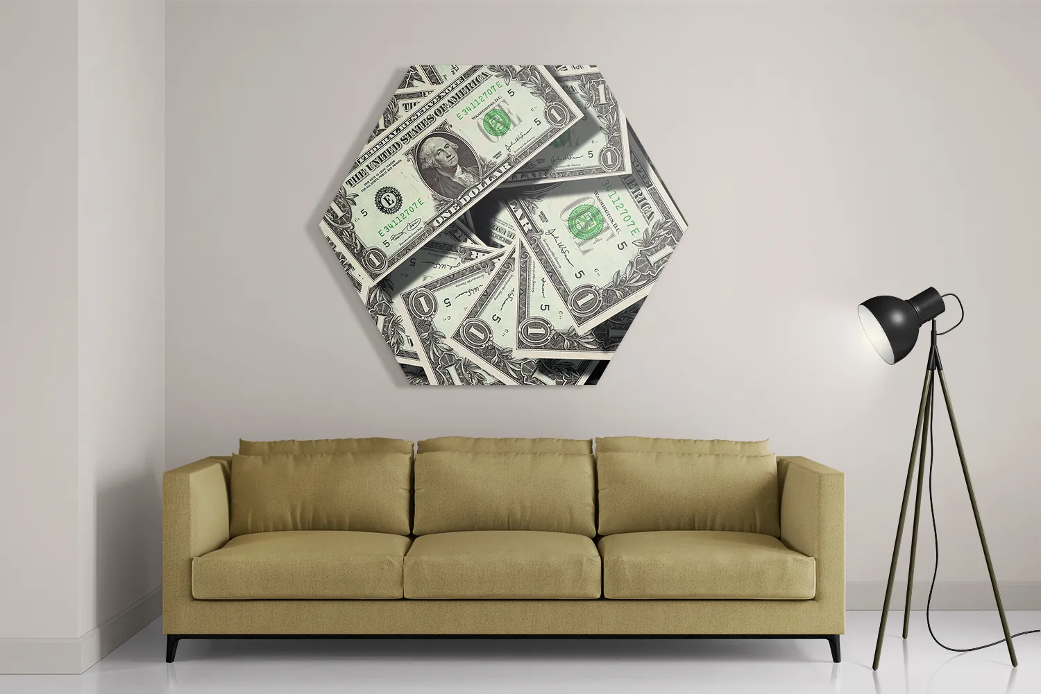 Schilderij Dollars Money George Washington Hexagon Template Hexagon1 Overig 05 2