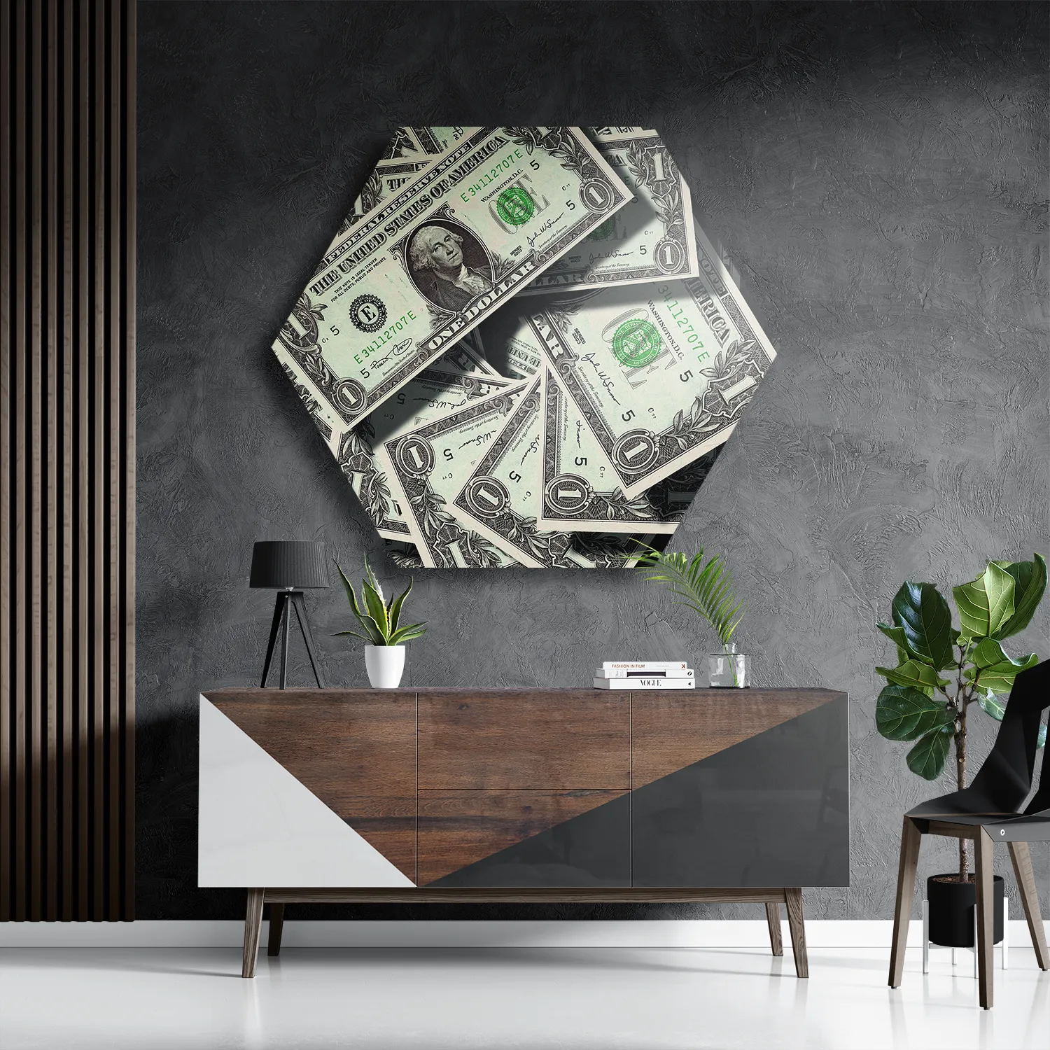 Schilderij Dollars Money George Washington Hexagon Template Hexagon1 Overig 05 3