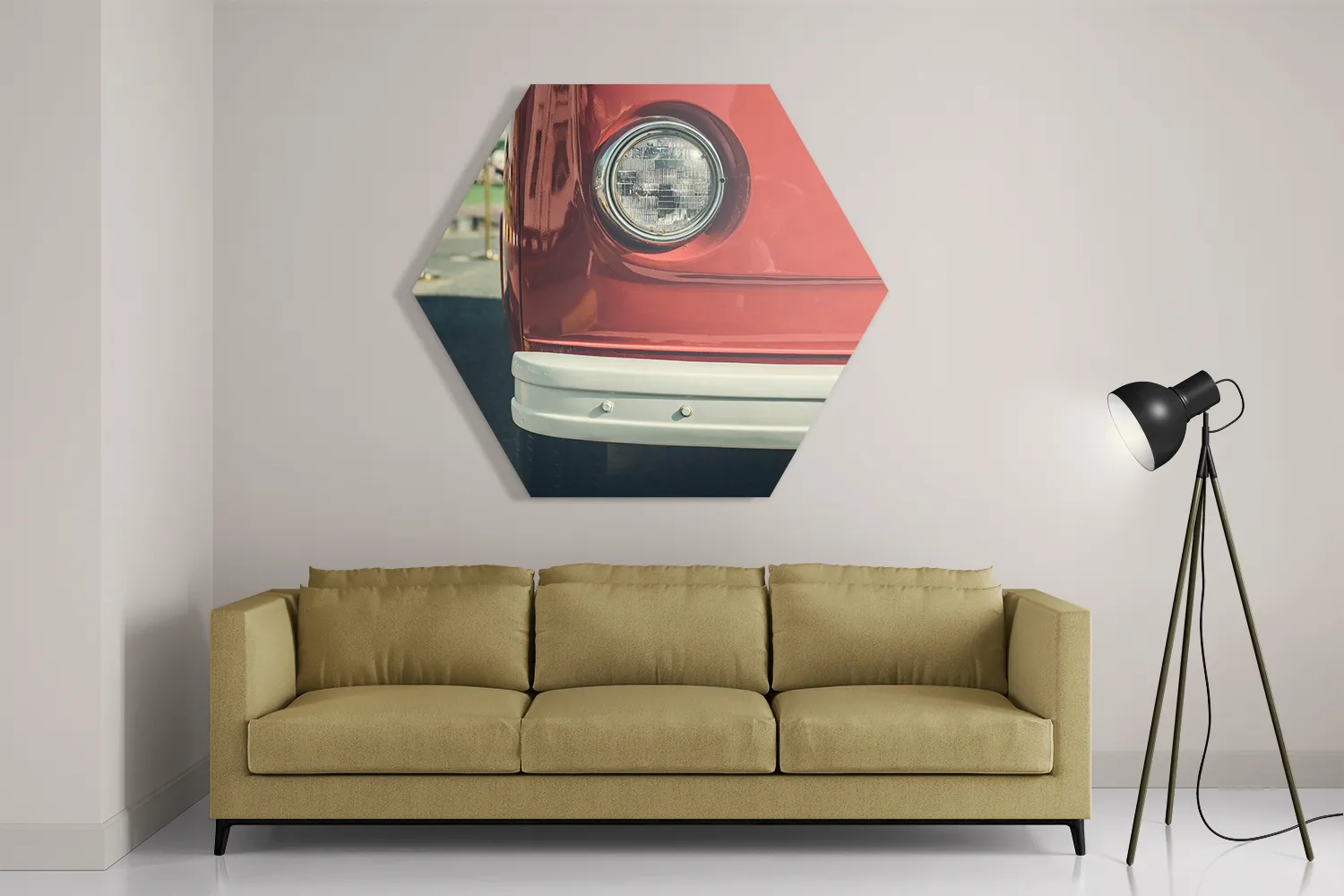 Schilderij Rood Busje Hexagon Template Hexagon1 Retro 10 2