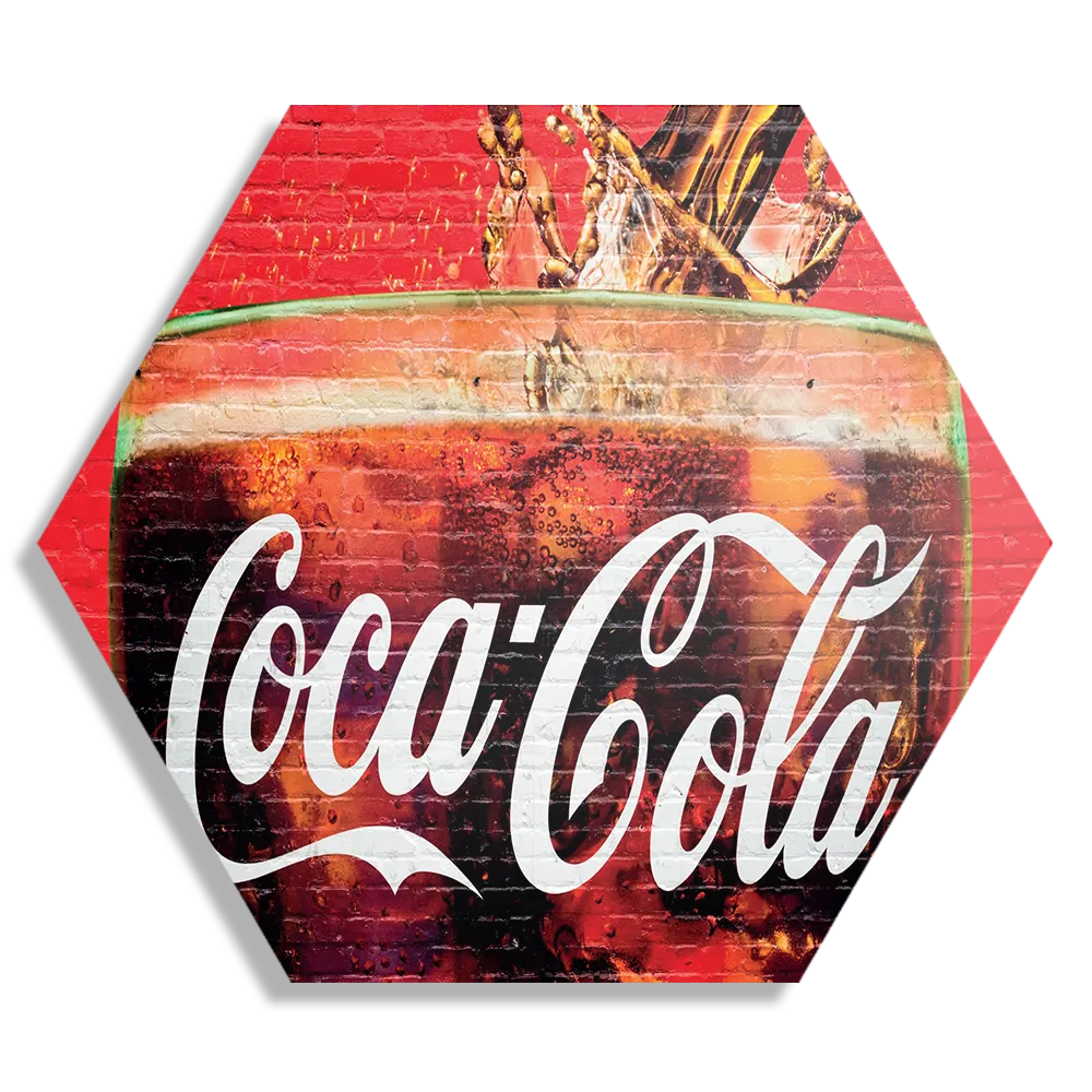 Schilderij Coca Cola Muurschildering Hexagon Template Hexagon1 Retro 13 1
