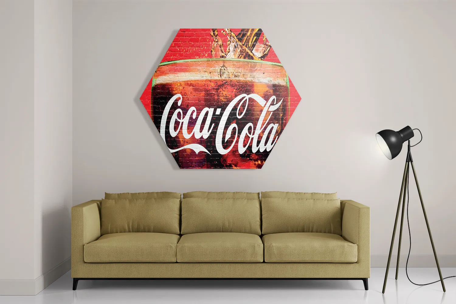 Schilderij Coca Cola Muurschildering Hexagon Template Hexagon1 Retro 13 2