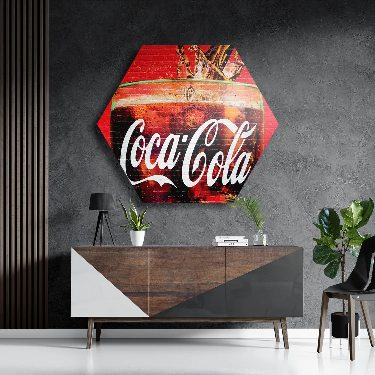 Schilderij Coca Cola Muurschildering Hexagon Template Hexagon1 Retro 13 3