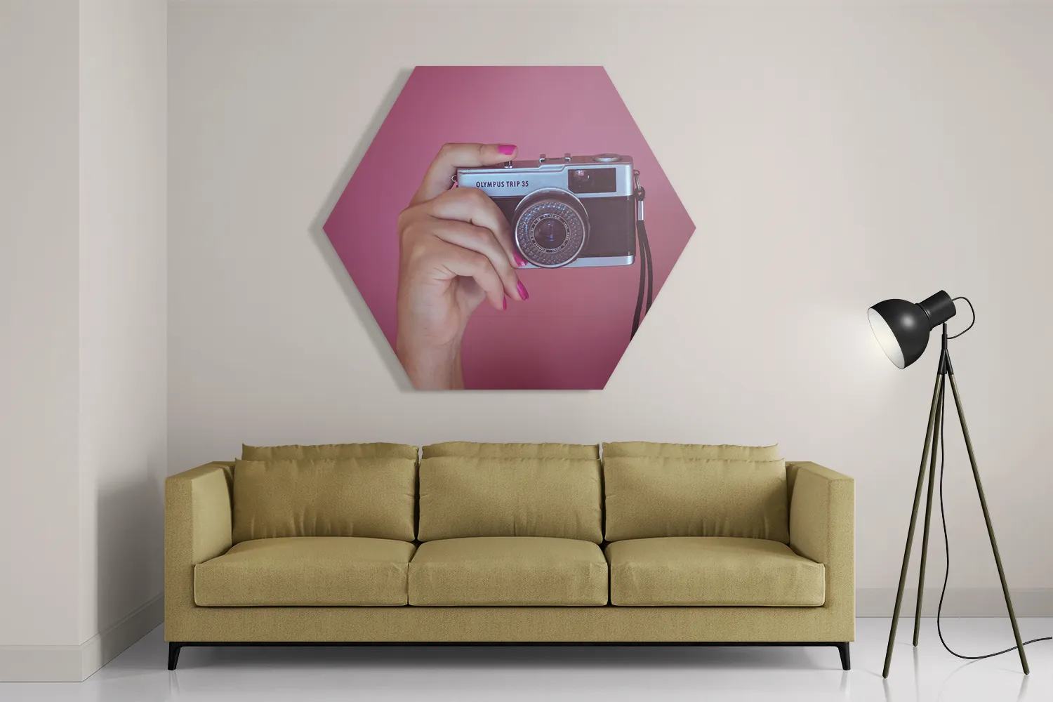 Schilderij Old School Scooter Hexagon Template Hexagon1 Retro 2 2