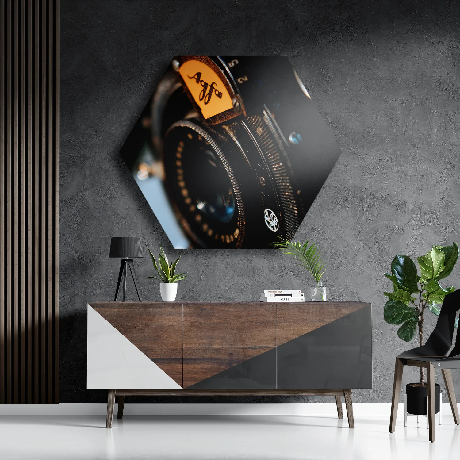 Schilderij Muziekverdeler Hexagon Template Hexagon1 Retro 4 3