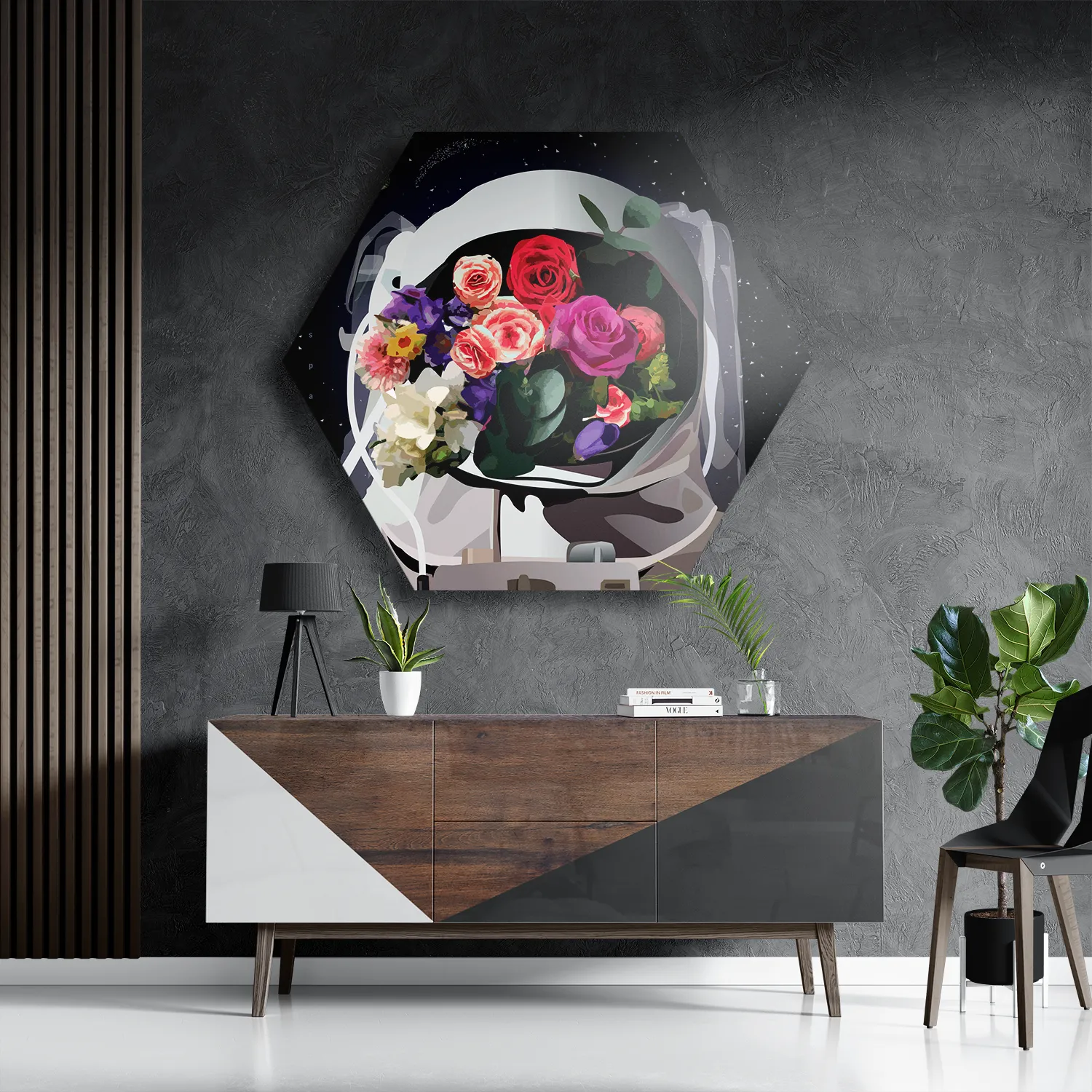 Template_Hexagon1_Ruimtevaart_12-3 Schilderij The love astronaut Hexagon Template Hexagon1 Ruimtevaart 12 3