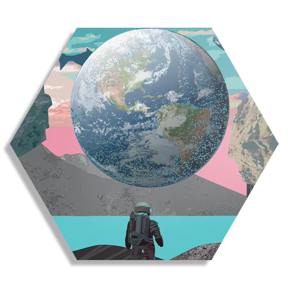 Schilderij Abstracte Aarde Hexagon Template Hexagon1 Ruimtevaart 13 1