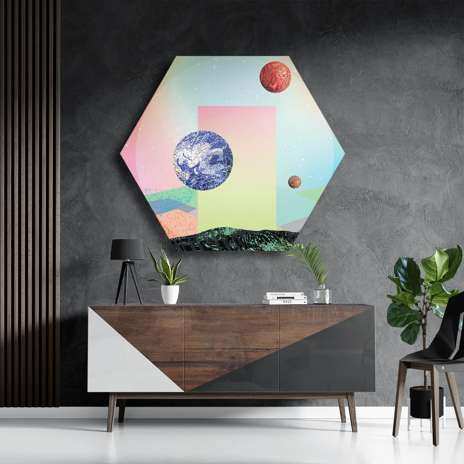 Template_Hexagon1_Ruimtevaart_14-3 Schilderij Abstracte melkweg Hexagon Template Hexagon1 Ruimtevaart 14 3