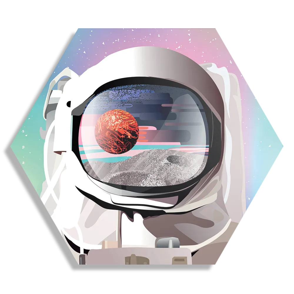 Schilderij De Reflectie Hexagon Template Hexagon1 Ruimtevaart 16 1