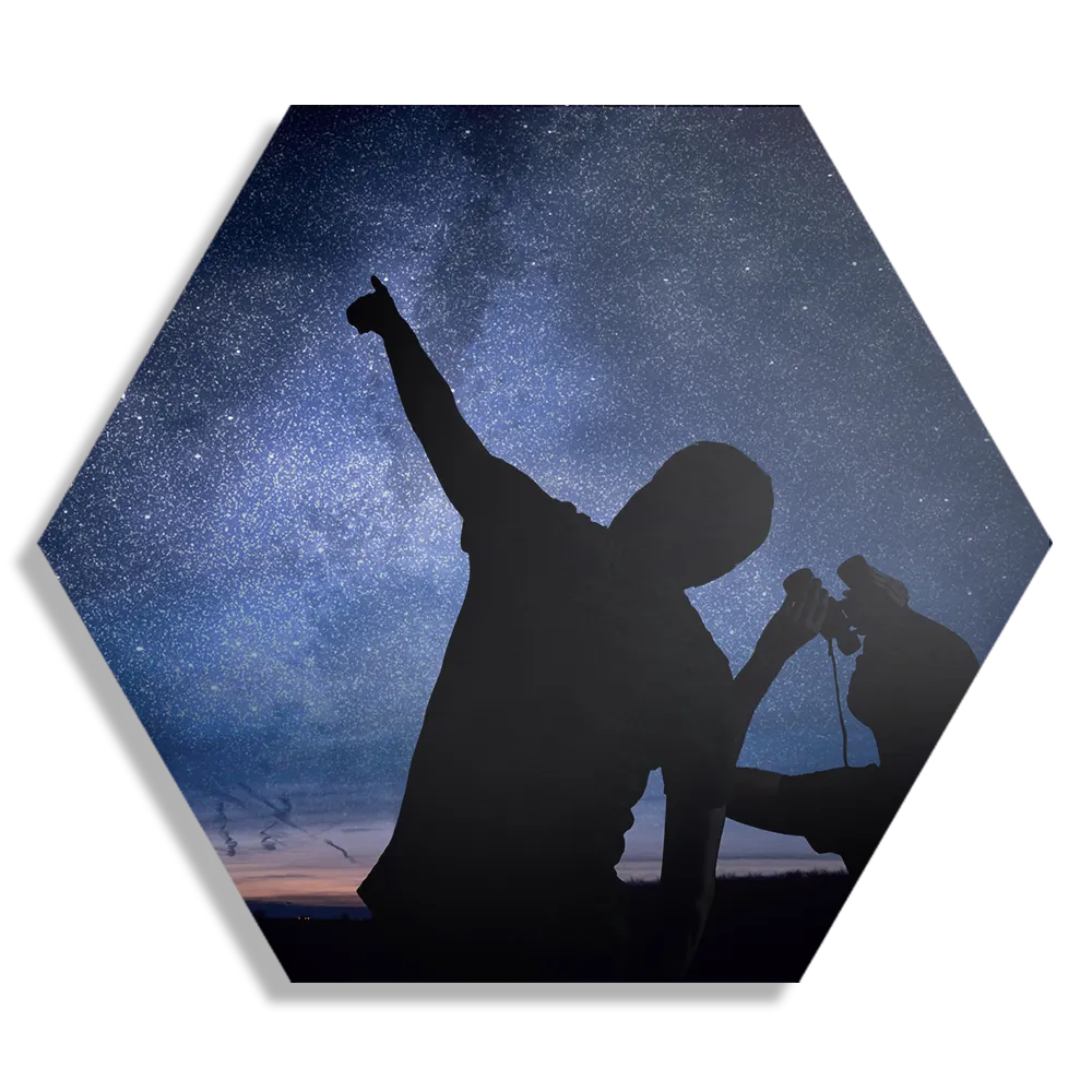 Schilderij Blije ster Hexagon Template Hexagon1 Ruimtevaart 18 1