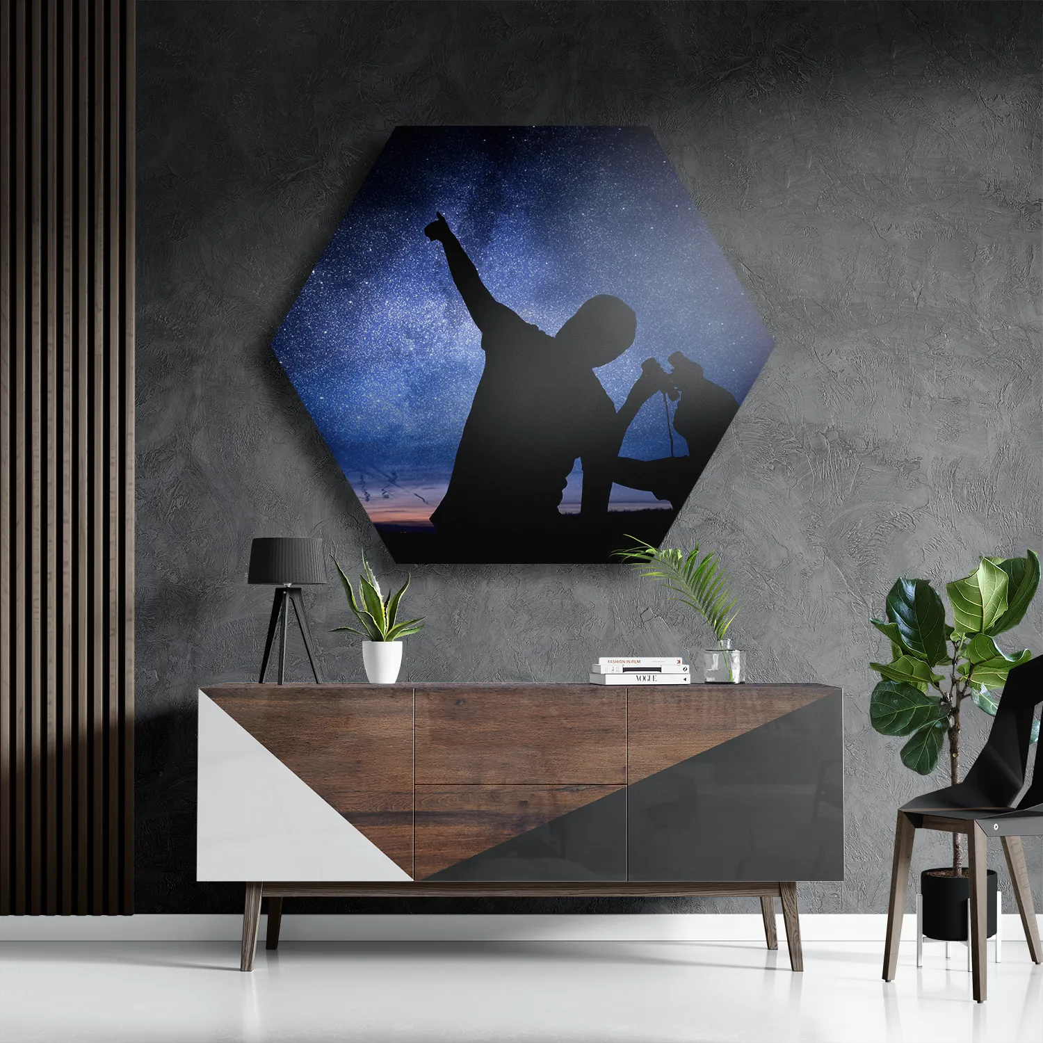 Schilderij Blije ster Hexagon Template Hexagon1 Ruimtevaart 18 3