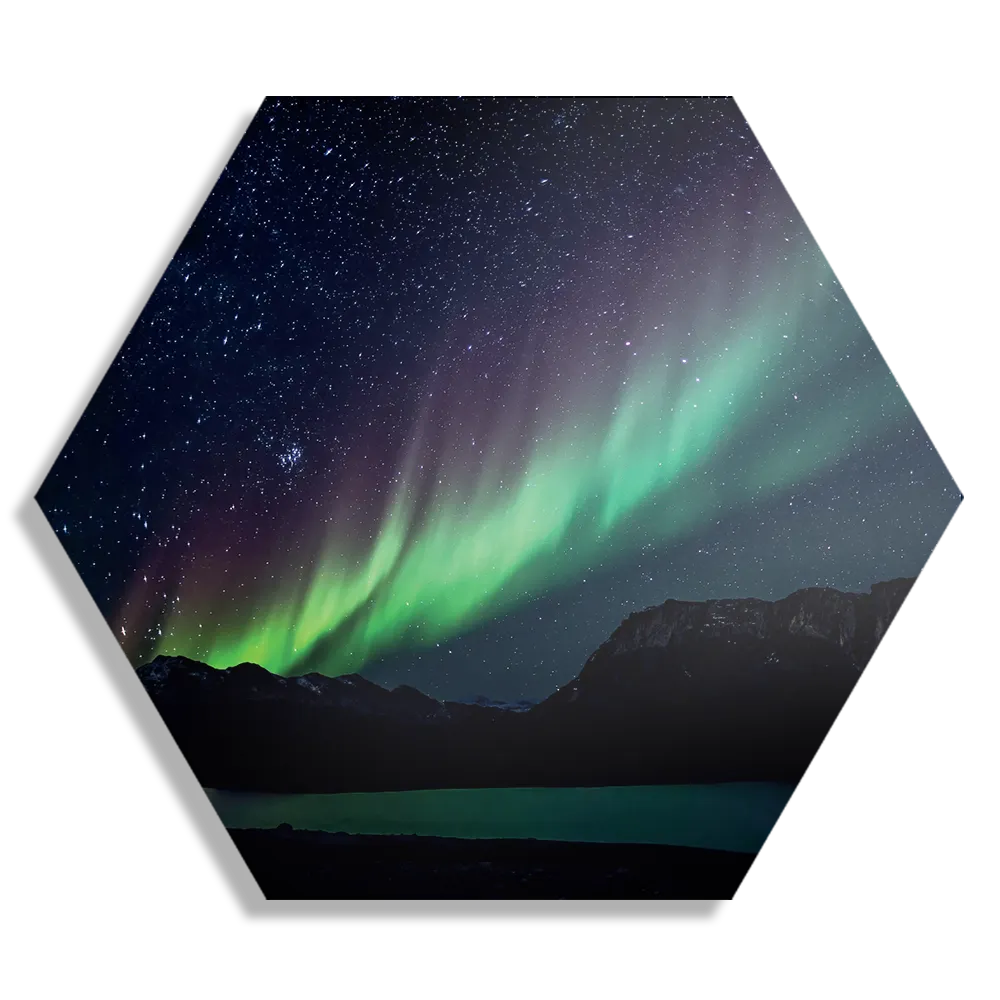Schilderij Het Noorderlicht Hexagon Template Hexagon1 Ruimtevaart 8 1