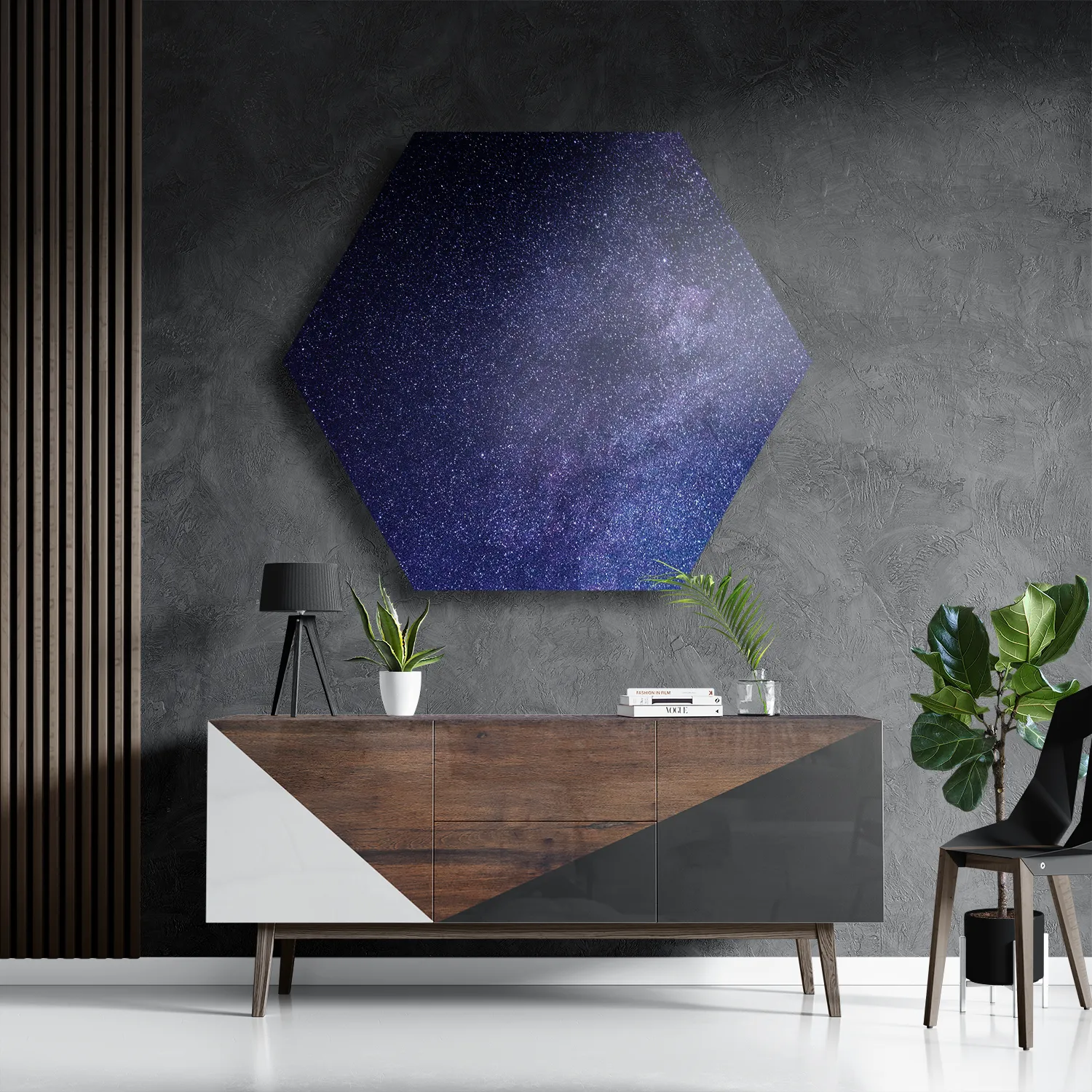 Schilderij Het sterrenstelsel Hexagon Template Hexagon1 Ruimtevaart 9 3