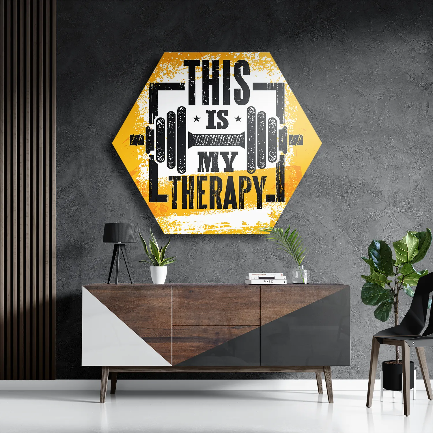 Schilderij This Is My Therapy Hexagon Template Hexagon1 Sport 1 3