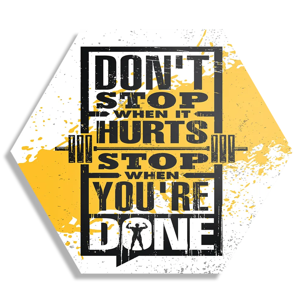 Template_Hexagon1_Sport_11-1 Schilderij Don't Stop When It Hurts, Stop When You're Done Hexagon Template Hexagon1 Sport 11 1