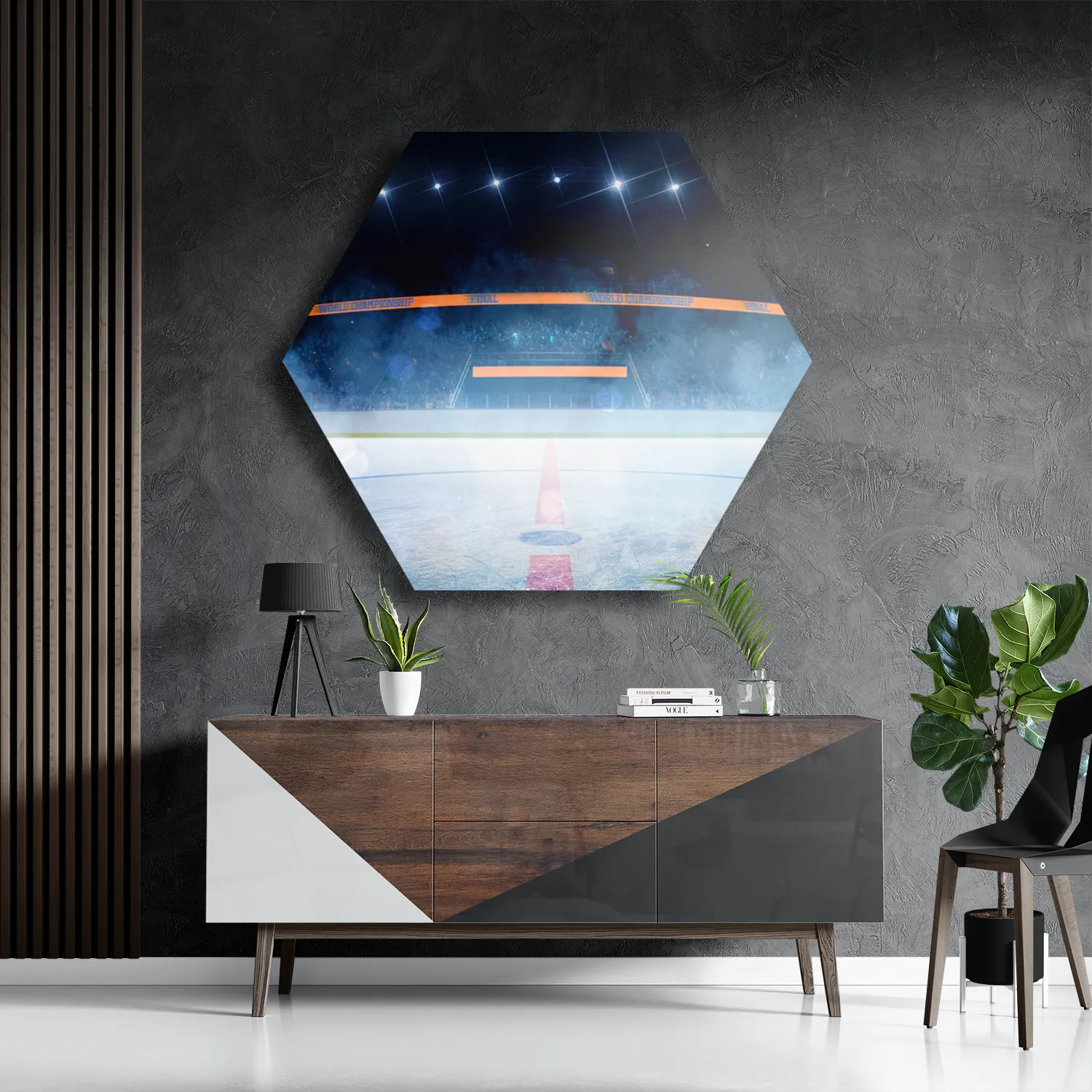 Schilderij Ijshockey Pitch Hexagon Template Hexagon1 Sport 12 3