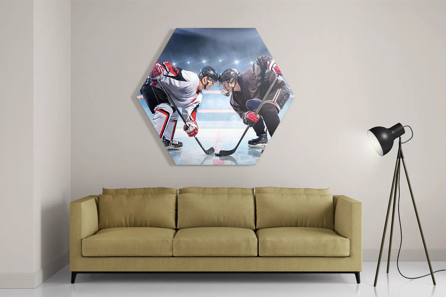 Schilderij Ijshockey Battle Hexagon Template Hexagon1 Sport 13 2