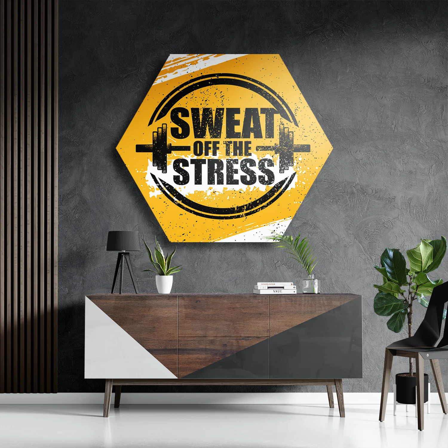 Schilderij Sweat Off Time Stress Hexagon Template Hexagon1 Sport 15 3