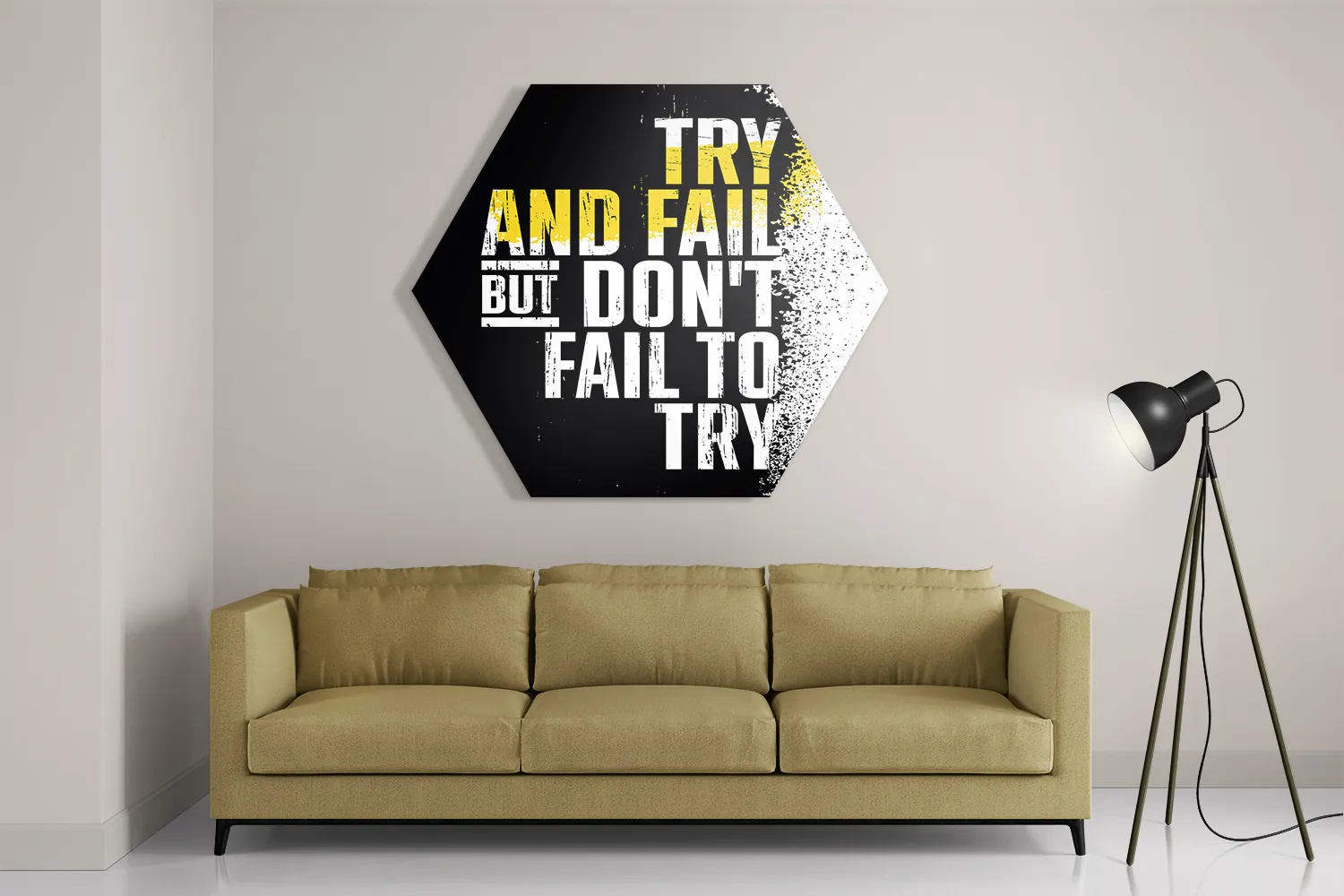 Schilderij Try And Fail, But Don't Fail To Try Hexagon Template Hexagon1 Sport 18 2