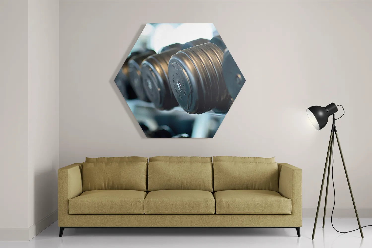 Template_Hexagon1_Sport_5-2 Schilderij Halters In De Sportschool Hexagon Template Hexagon1 Sport 5 2