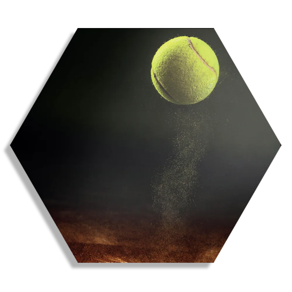Schilderij Tennisbal Op Grevel Hexagon Template Hexagon1 Sport 9 1