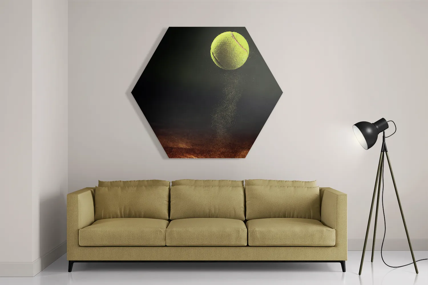 Schilderij Tennisbal Op Grevel Hexagon Template Hexagon1 Sport 9 2