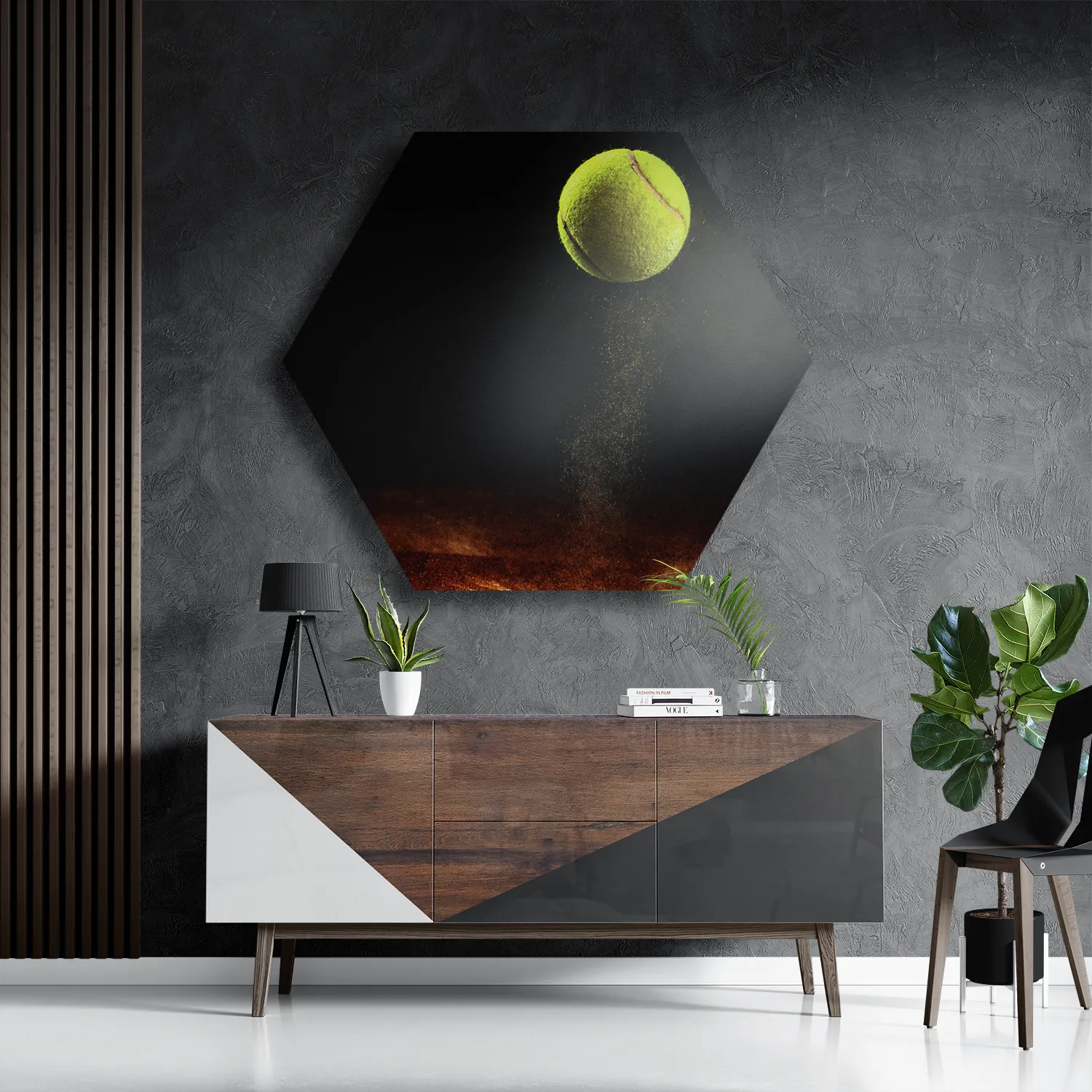 Schilderij Tennisbal Op Grevel Hexagon Template Hexagon1 Sport 9 3