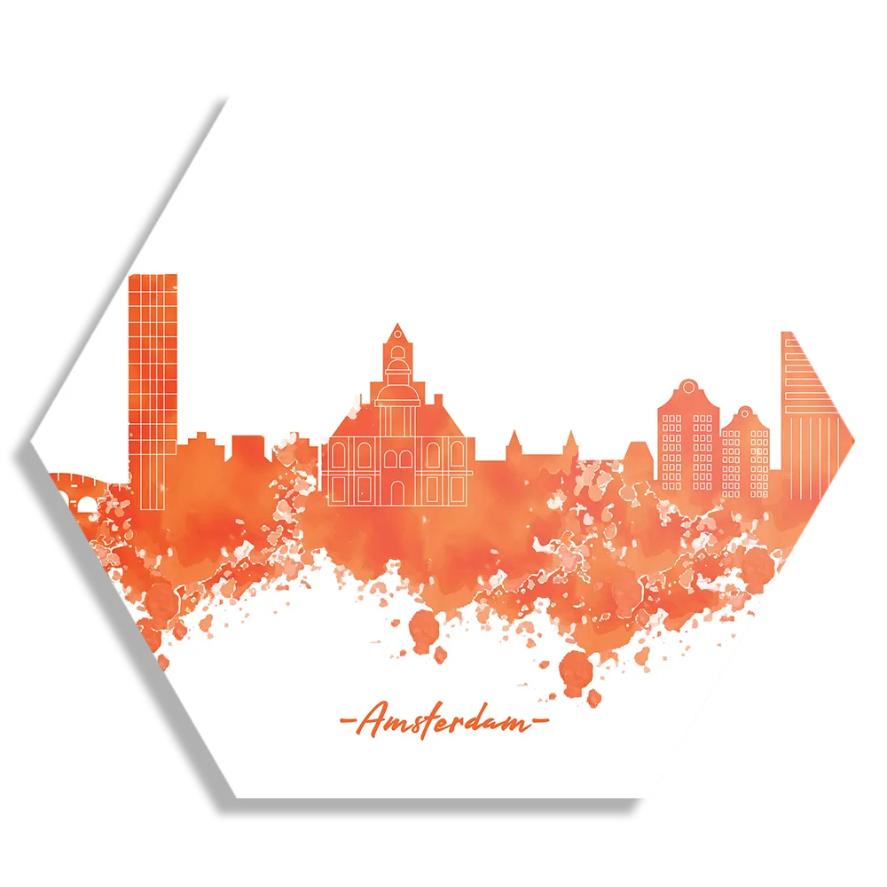 Template_Hexagon1_Steden_1-1 Schilderij Skyline Amsterdam Watercolor Paint Hexagon Template Hexagon1 Steden 1 1