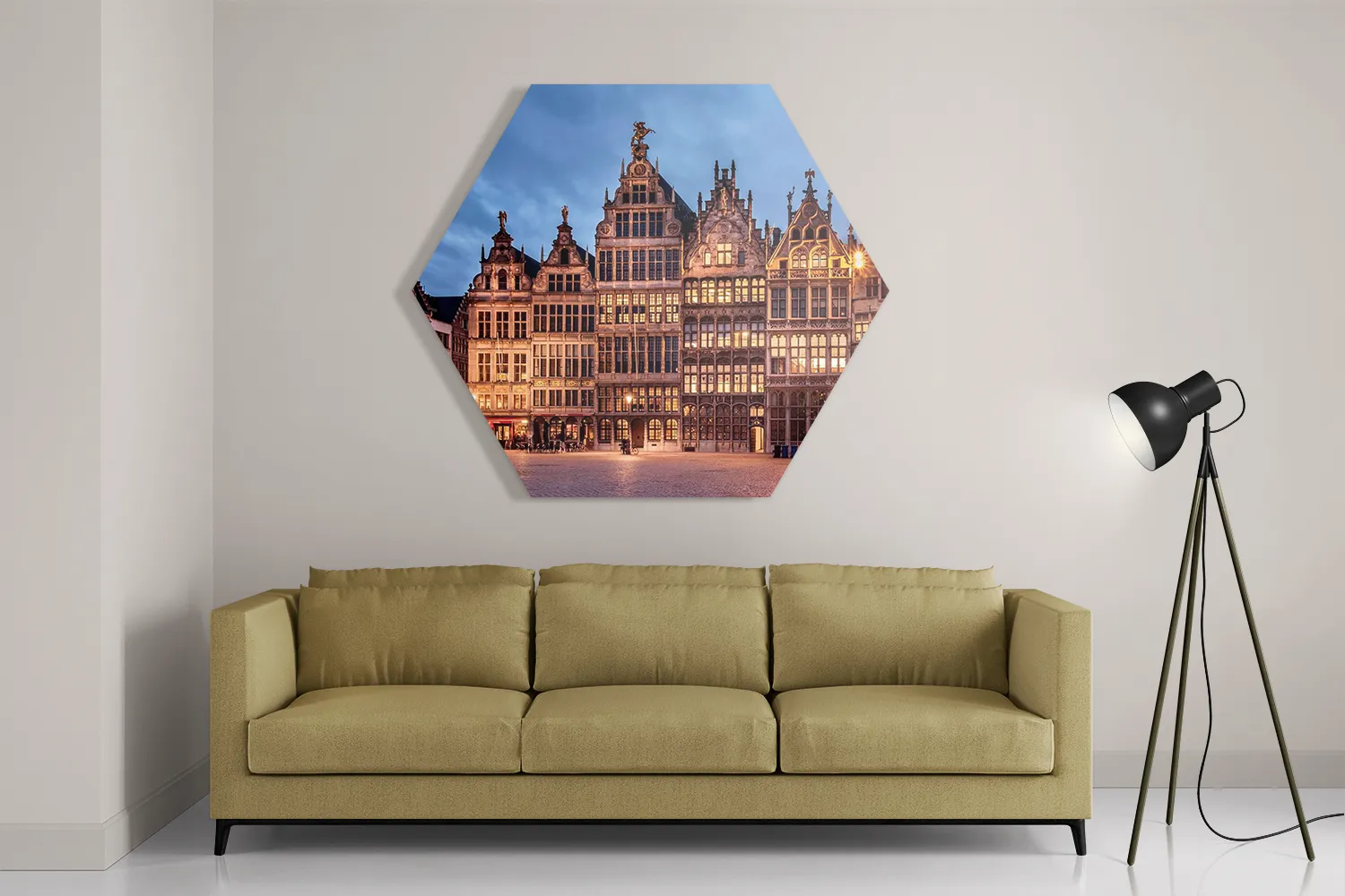 Schilderij Grote Markt Antwerpen Hexagon Template Hexagon1 Steden 101 2