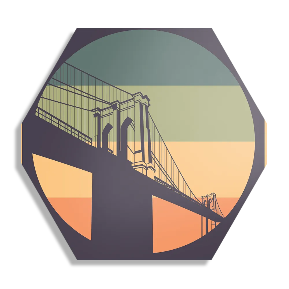 Schilderij New York 1978 Illustratie Hexagon Template Hexagon1 Steden 11 1