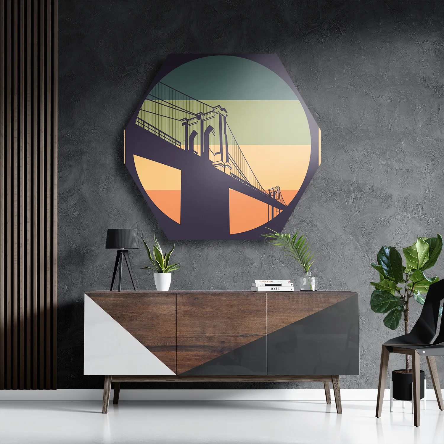 Schilderij New York 1978 Illustratie Hexagon Template Hexagon1 Steden 11 3