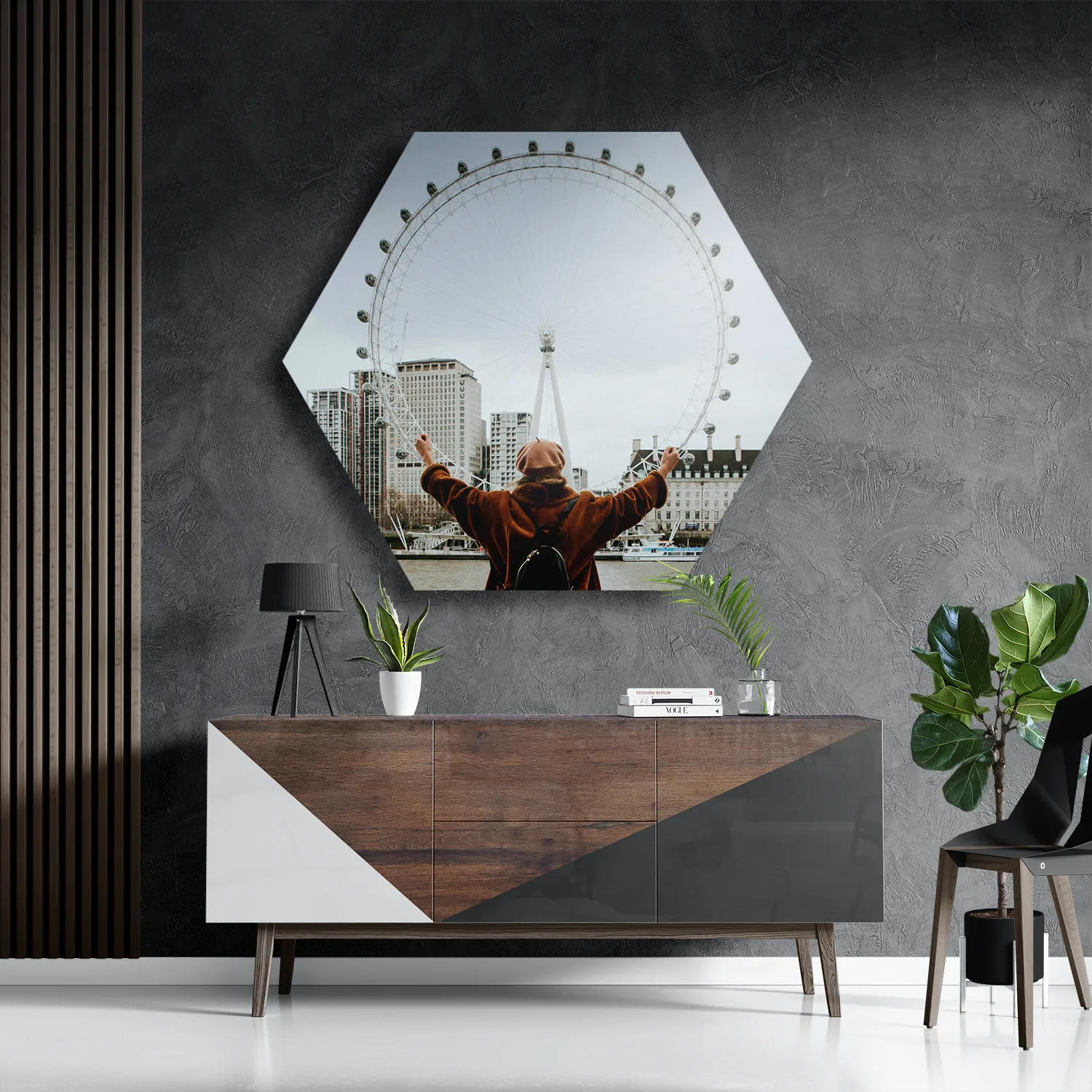 Schilderij London Eye Hexagon Template Hexagon1 Steden 14 3