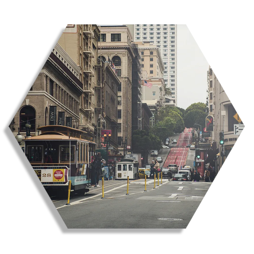 Schilderij San Francisco City Hexagon Template Hexagon1 Steden 17 1