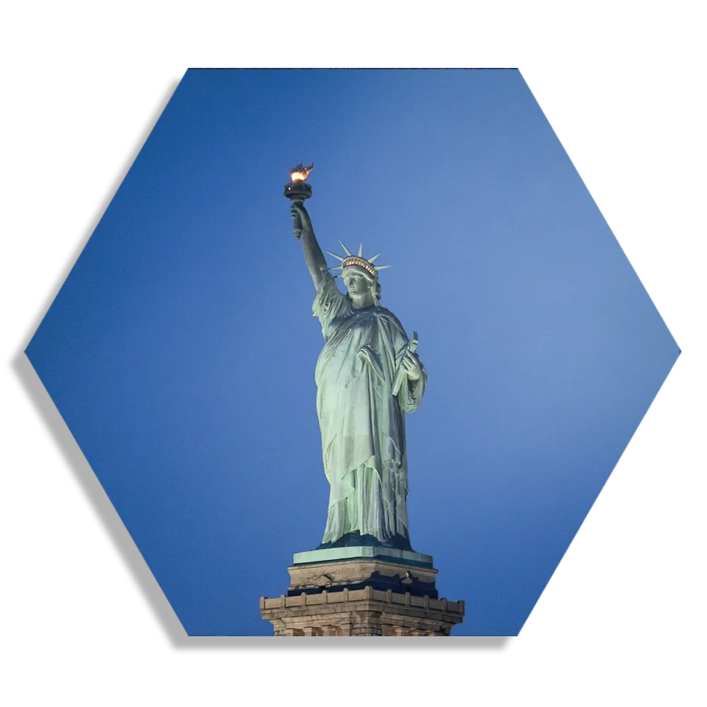 Schilderij Vrijheidsbeeld New York Donker 01 Hexagon Template Hexagon1 Steden 18 1