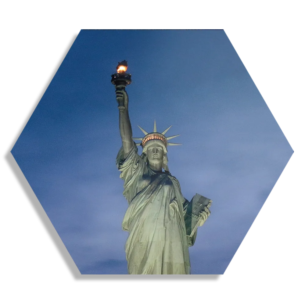 Schilderij Vrijheidsbeeld New York Donker 02 Hexagon Template Hexagon1 Steden 19 1