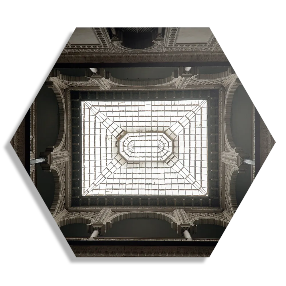 Schilderij Koninklijk Paleis van Sevilla Dak Hexagon Template Hexagon1 Steden 20 1