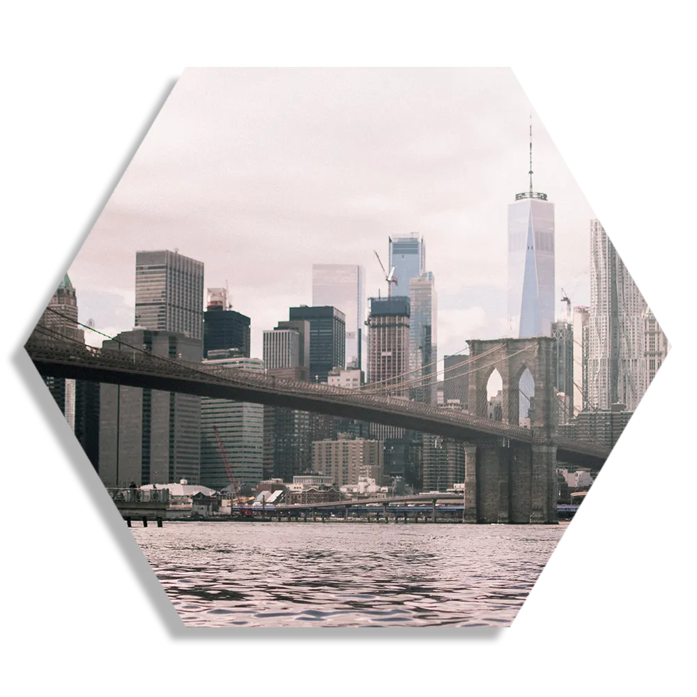Schilderij Brooklyn Bridge New York Hexagon Template Hexagon1 Steden 24 1